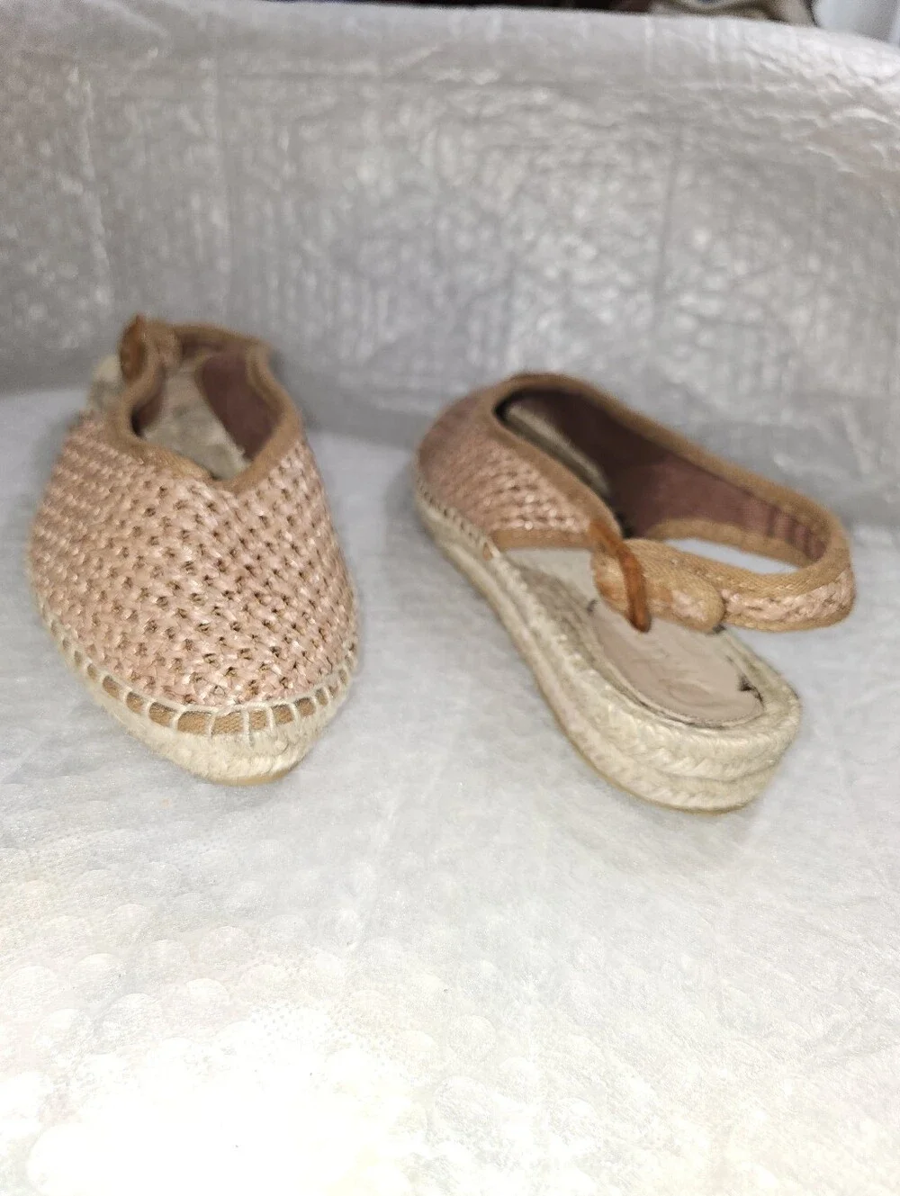 Boden Woven Slingback Espadrille Flat Sandals Size 40 Usa 9 Blush Pink Coastal